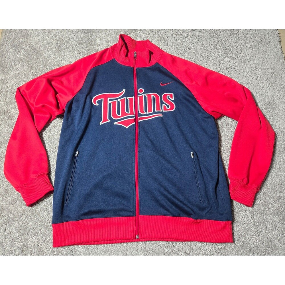 Nike Men's Minnesota Twins MLB Full Zip Track Jacket Blue Red size XL